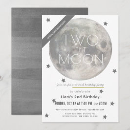 2月の白いシルバーボーイバーチャル2nd誕生日 招待状