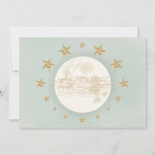 2月の緑の金ゴールドニュートラル2番目の誕生日イン 招待状 (裏面)