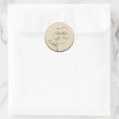 2月の誕生パンジー Violet Classic Round Sticker ラウンドシール (バッグ)