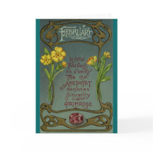 2月の誕生日のサクラソウ及びアメジスト