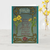 2月の誕生日のサクラソウ及びアメジスト カード (黄色い花)