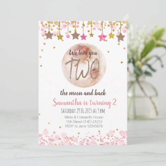 2月の誕生日招待状2日の誕生日 招待状 (スタンド正面)