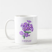 2月の誕生月の花 紫色のバイオレット コーヒーマグカップ (左)