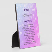 2月の誕生石アメジストデザイン フォトプラーク (側面)