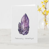 2月の誕生石アメジストハッピーバースデーカード カード (黄色い花)
