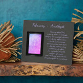 2月の誕生石アメジスト フォトプラーク (側面)