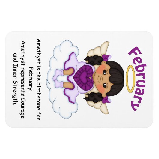 2月の誕生石エンジェルブラックプレミアムマグネット マグネット (横)