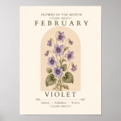 2月の誕生花すみれのポスター ポスター (正面)
