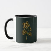 2月の誕生花の名入れマグカップ - 金箔加飾 マグカップ (左)