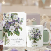 2月の誕生花の誕生日マグカップ | スミレ コーヒーマグカップ