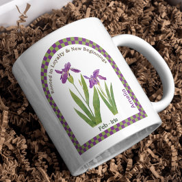 2月の誕生花をモチーフにした名入れギフト コーヒーマグカップ