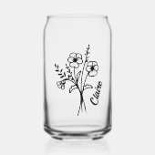 2月の誕生花バイオレットの名入れギフト ガラス缶 (正面)