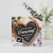 2月の誕生花ベイビー発表 招待状 (スタンド正面)