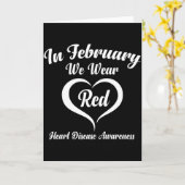 2月の赤いハートは心臓病の意識向上月間 カード (黄色い花)