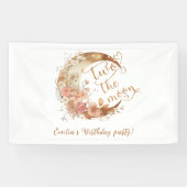 2月の金ゴールドフローラ女の子の誕生日パーティー 横断幕 (横)