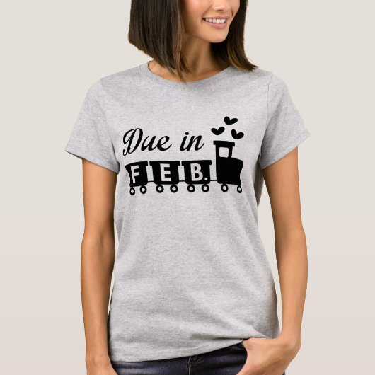 2月のTシャ妊婦のツ期限 Tシャツ (正面)