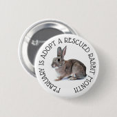 2月は保護うさぎ月間ボタン 缶バッジ (正面&裏面)