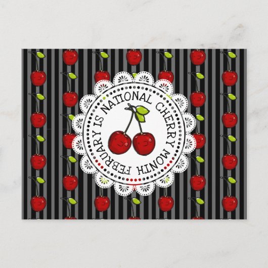 2月は全国さくらんぼ月葉書 ポストカード (正面)