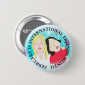 2月は友国際的だち月ボタン 缶バッジ (正面&裏面)