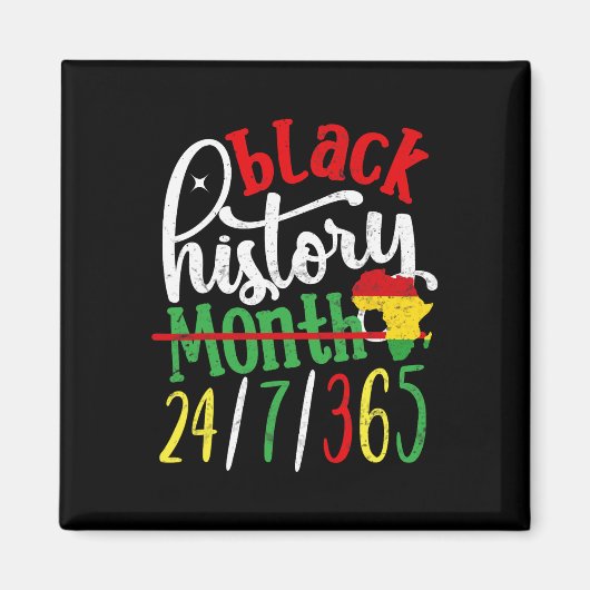 2月は我々の強さの黒い歴史の月Afro- マグネット (正面)