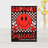 2月は赤を着て先天性心疾患の意識を高めよう カード (黄色い花)