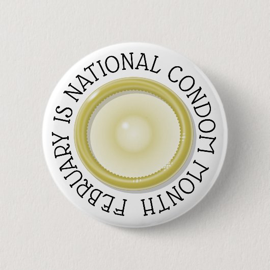 2月はNational Condom Monthボタン 缶バッジ (正面)