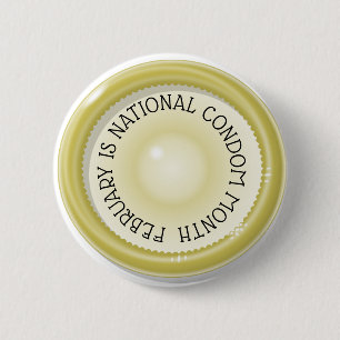 2月はNational Condom Monthボタン 缶バッジ