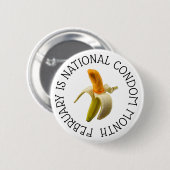 2月はNational Condom Monthボタン 缶バッジ (正面&裏面)