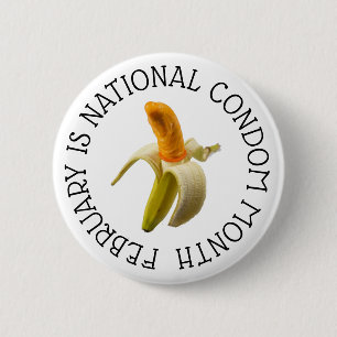 2月はNational Condom Monthボタン 缶バッジ