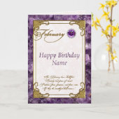 2月アメジスト誕生石誕生日カード カード (黄色い花)