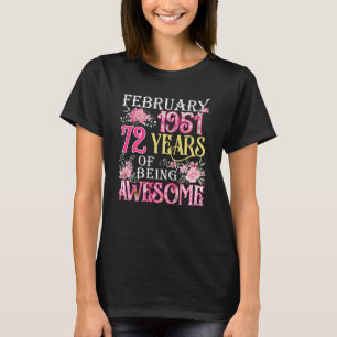 2月ガール1951年72誕生日72歳 Tシャツ