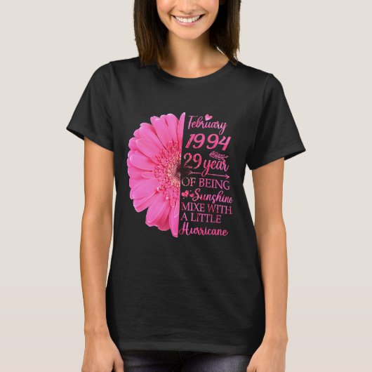 2月ガール1994 T 29歳29誕生日 Tシャツ (正面)
