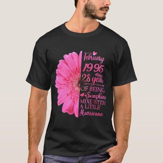 2月ガール1995 T 28歳28誕生日 Tシャツ (正面)
