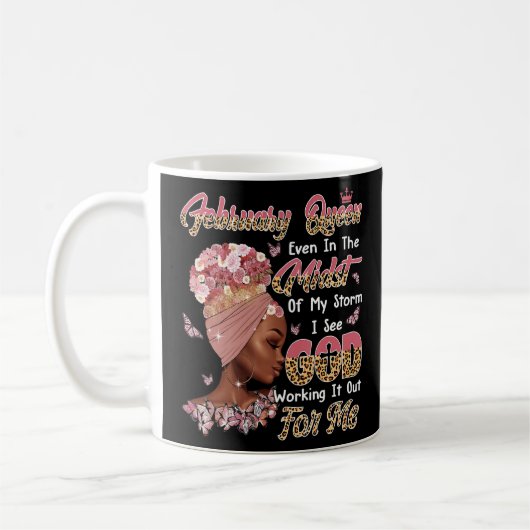 2月クイーンブラックウィメンズ誕生日仕上げ コーヒーマグカップ (左)