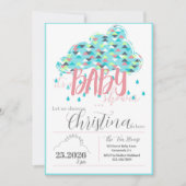 2月シャワーお母さんへ赤ちゃんシャワー 招待状 (正面)