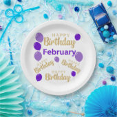 2月ハッピーバースデー紙プレート ペーパープレート (パーティー)