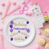 2月ハッピーバースデー紙プレート ペーパープレート (パーティー)