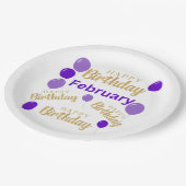 2月ハッピーバースデー紙プレート ペーパープレート (アングル)