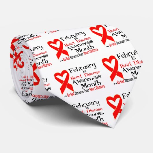 2月ハート病認識度月 ネクタイ (ロール)