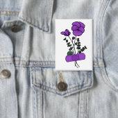 2月バイオレット花包帯 缶バッジ (インサイチュ)