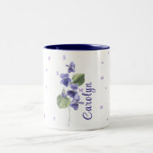 2月バイオレット誕生月花フローラ ツートーンマグカップ (中央)