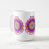 2月パーソナライズされた誕生月フラワーバイオレット コーヒーマグカップ (正面左)