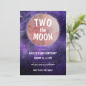 2月パープルピンクガール2nd誕生日パーティー 招待状 (スタンド正面)