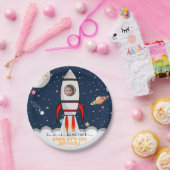 2月ロケット船第2バースデーフォト ペーパープレート (パーティー)