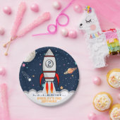 2月ロケット船2回目の誕生日 ペーパープレート (パーティー)
