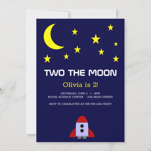 2月ロケット船2回目の誕生日 招待状 (正面)