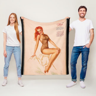 2月恋しく思Varga Girl 1946ピンアップカレンダー フリースブランケット