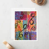 2月抽象芸術とステンシルフラットノートカード ノートカード (正面/裏面インサイチュ)