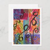 2月抽象芸術とステンシルフラットノートカード ノートカード (正面/裏面)