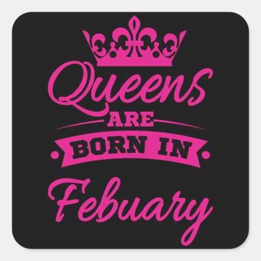 2月生まれに誕生日クイーン女子 スクエアシール (正面)